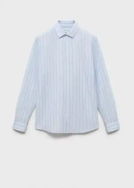 Camisa Rug Celeste Talla XL Hombre Mango