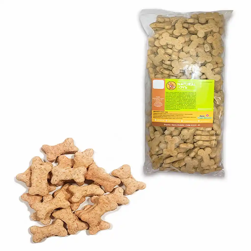 Galletas Naturales Huesitos De Fibra Y Salvado (Para Perros) 1 Kl Recarga