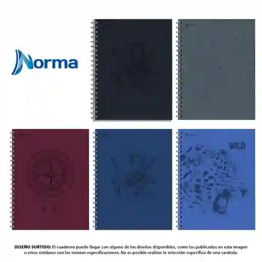 Cuaderno Rayado 80 Hojas Argollado Tapa Dura Norma