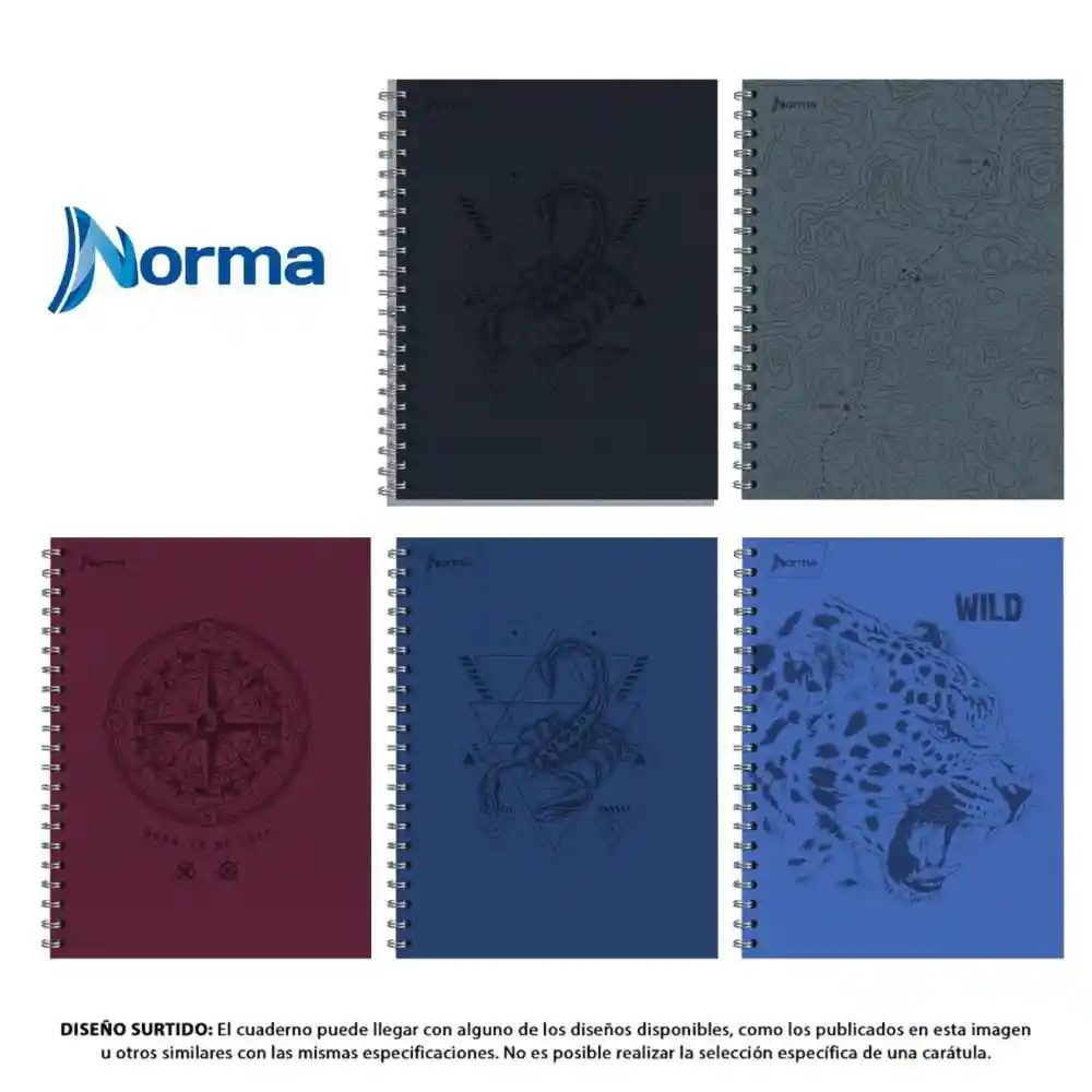 Cuaderno Rayado 80 Hojas Argollado Tapa Dura Norma