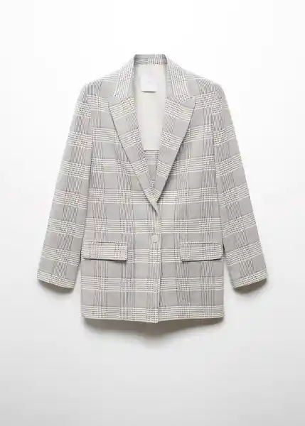 Blazer Americana Elevivo Gris Talla L Mujer Mango