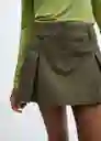 Falda Meli Verde Talla 36 Mujer Mango