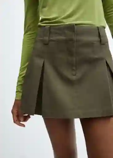 Falda Meli Verde Talla 36 Mujer Mango