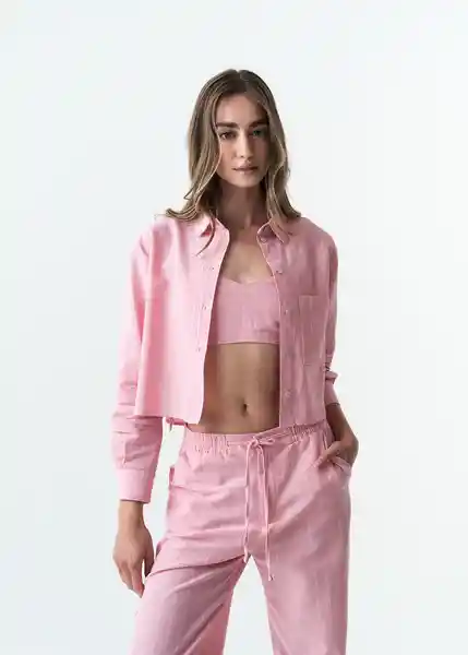 Camisa Zoe Mujer Rosa Dulce Medio Talla M 413G370 Naf Naf