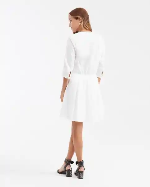 Vestido Corto Poplin Embroidery Dress Blanco 0 Claro L Chevignon