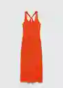 Vestido Mint Naranja Talla XS Mujer Mango