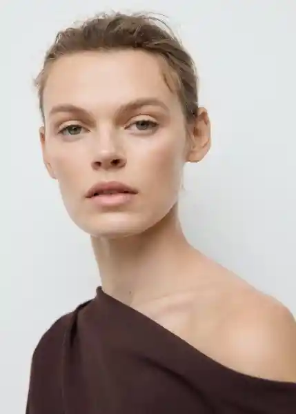 Blusa Urus Marrón Talla M Mujer Mango