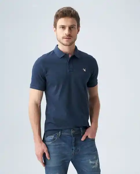Polo Muscle M/c Azul Oscuro Talla M Hombre Chevignon