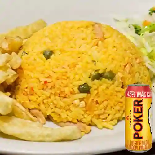 Combo Arroz con Pollo + Poker 330 ml