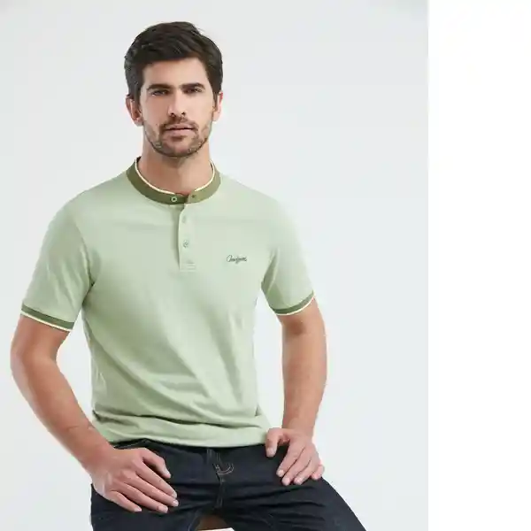 Camiseta Band Neck Hombre Verde Claro Talla XL Chevignon