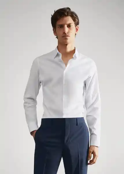 Camisa Emotion Blanco Talla M Hombre Mango