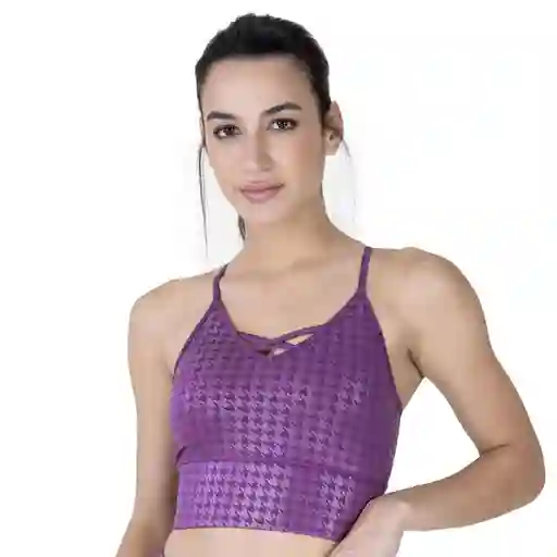 Top Deportiva Houndstooth Tone/Tone Purpura Talla M Everlast