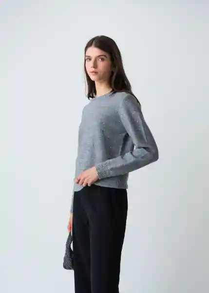Suéter Tejido Mujer Gris Plateado Medio Talla L 583G092 Naf Naf