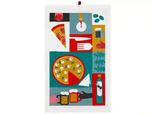 Paño de Cocina Velour Figuras Multicolor Casaideas