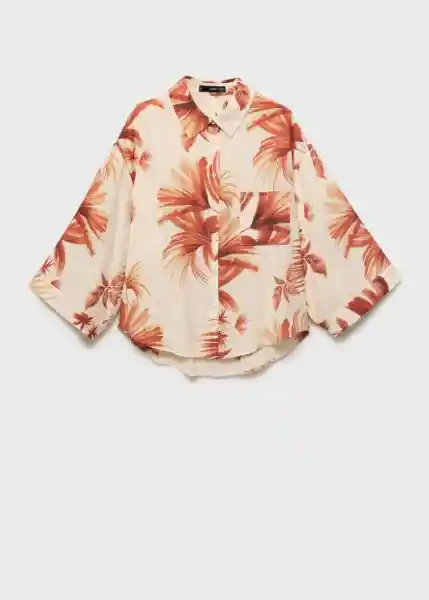 Camisa Palm Off White Talla L Mujer Mango