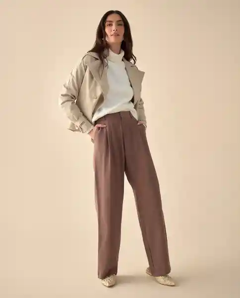 Pantalón Café Pardo Medio Talla 14 431G007 Esprit
