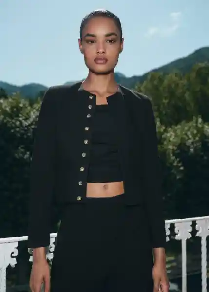 Chaqueta Grace Negro Talla L Mujer Mango
