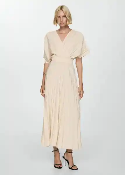 Vestido Athens-a Crudo Talla L Mujer Mango