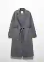 Abrigo Batin Gris Talla XL Mujer Mango