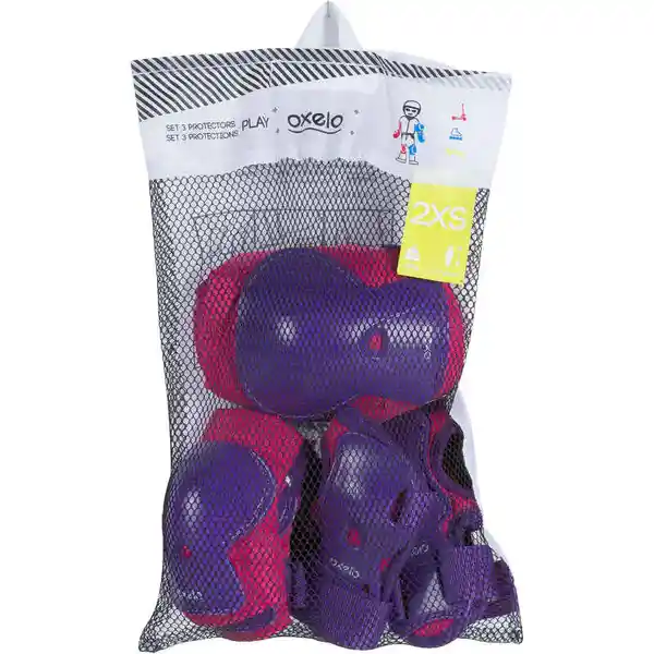 Oxelo Proteccion Patinaje Para Niño Morado  Talla XS