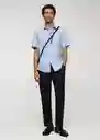 Camisa Ginza-H Celeste Talla L Hombre Mango