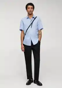 Camisa Ginza-H Celeste Talla L Hombre Mango