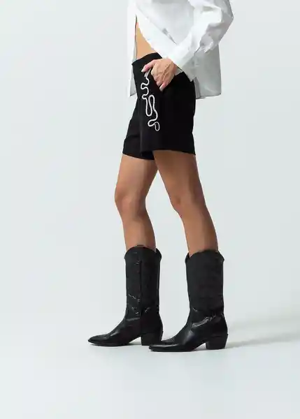 Short Lucy Mujer Negro Puro Ultra Oscuro T 4 452G301 Naf Naf