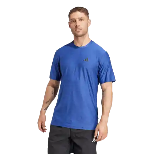Adidas Camiseta Stretch Manga Corta Hombre Azul T L