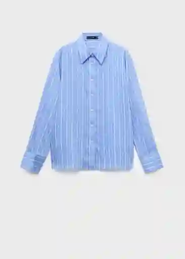 Camisa Zaha Azul Talla M Mujer Mango