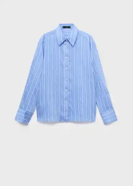 Camisa Zaha Azul Talla M Mujer Mango