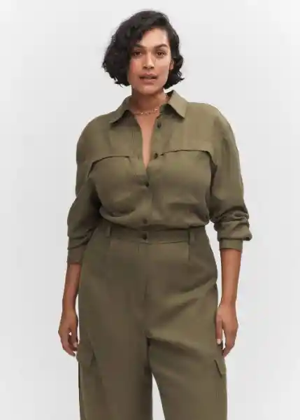 Enterizo Mono Berlina Khaki Talla 25 Mujer Mango