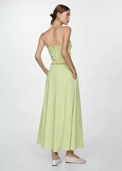 Falda Creta Verde Pastel Talla M Mujer Mango