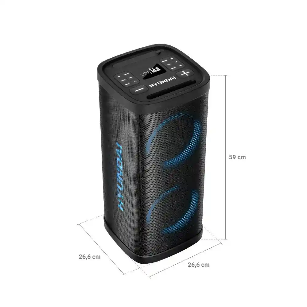 Parlante Hyundai Hyspbt729 Potencia de 150 Watts / Rms Negro Parlante Portatil