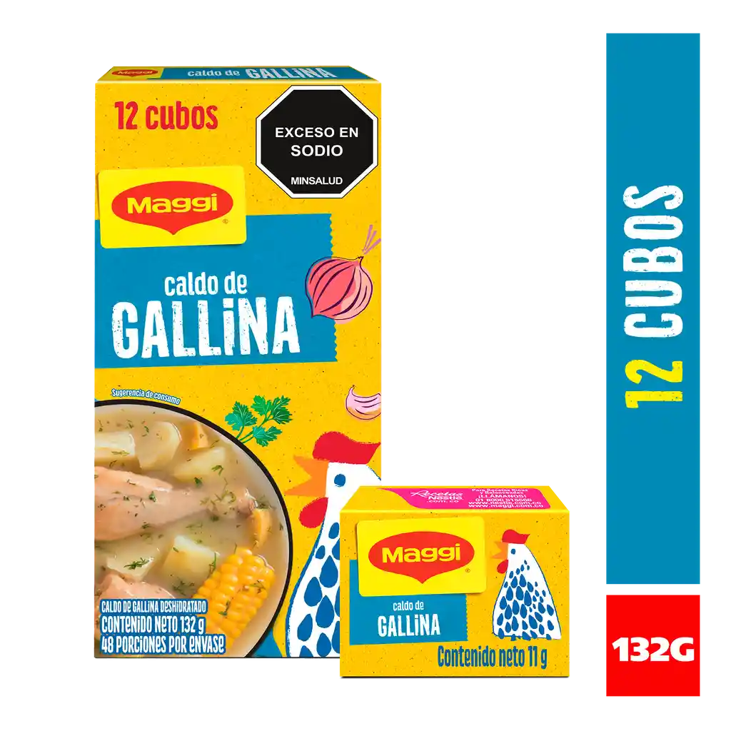 Caldo de Gallina MAGGI x 12 cubos x 132g