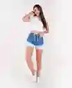 Short De Denim Con Degradé Azul Indigo Medio Talla 4 Mujer Naf Naf