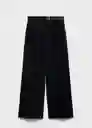 Pantalón Cinto Negro Talla 36 Mujer Mango