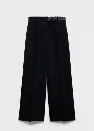 Pantalón Cinto Negro Talla 36 Mujer Mango