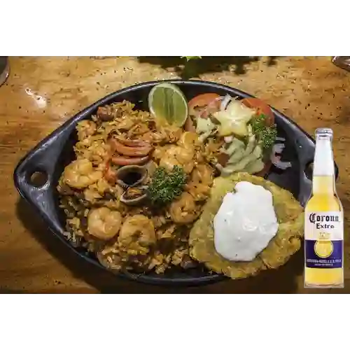 Combo Arroz Marinero + Cerveza Corona