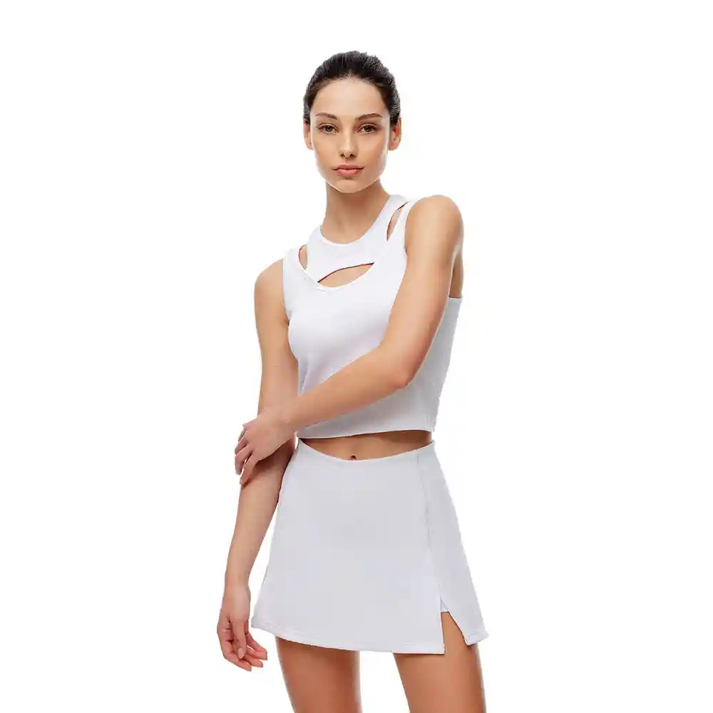 Falda Corta Tiro Alto Con Short Femenino Lawa Falda Gef Talla S