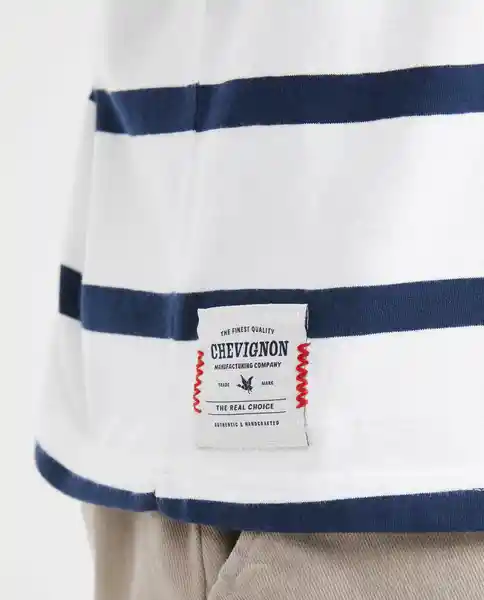 Camiseta Striped Azul Medianoche Ultra Oscuro Talla S Chevignon