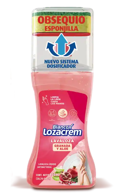 Lozacrem Lavaplatos en Jabón Líquido con Aloe y Rosas