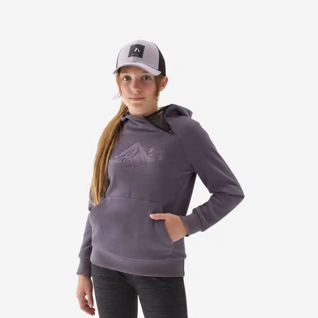 Saco Polar de Senderismo Para Niños 7-15 Años Quechua Morado Oscuro