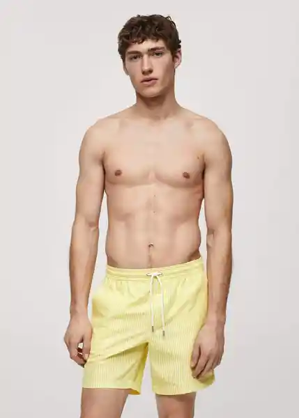 Short Bañador Seer Amarillo Talla XS Hombre Mango