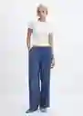 Pantalón Lisa-w Navy Talla XS Mujer Mango