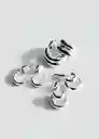 Pack Pendientes Tana Plata Talla 99 Mujer Mango
