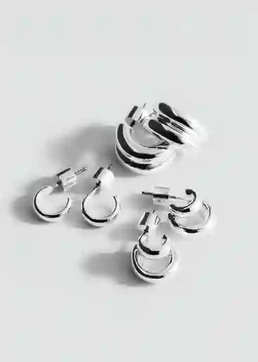 Pack Pendientes Tana Plata Talla 99 Mujer Mango