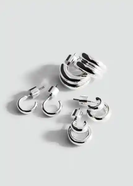 Pack Pendientes Tana Plata Talla 99 Mujer Mango