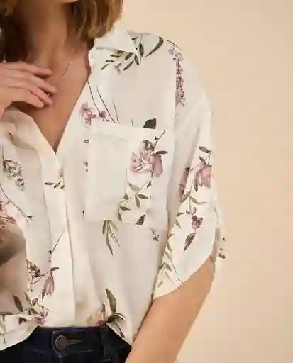 Camisa Blanco 0 Claro Talla M 412G003 Esprit