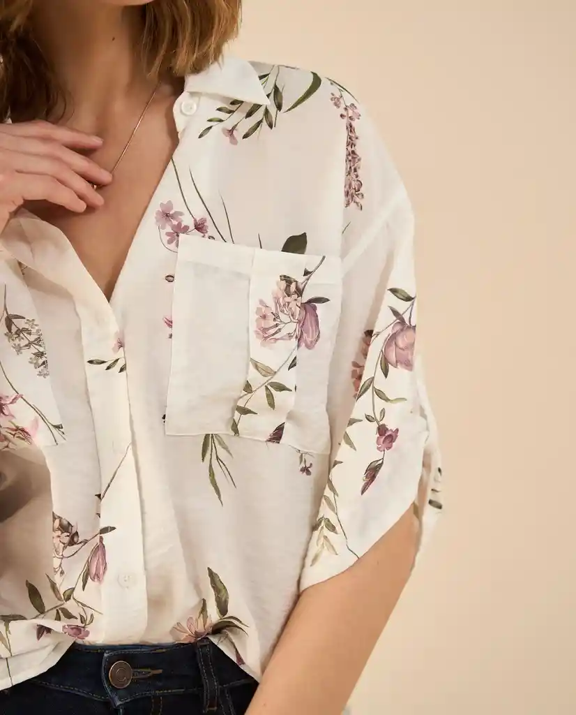 Camisa Blanco 0 Claro Talla M 412G003 Esprit