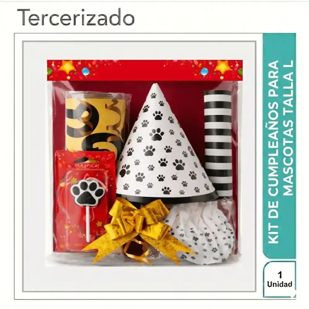 Kit de Cumpleaños Para Mascotas Talla L